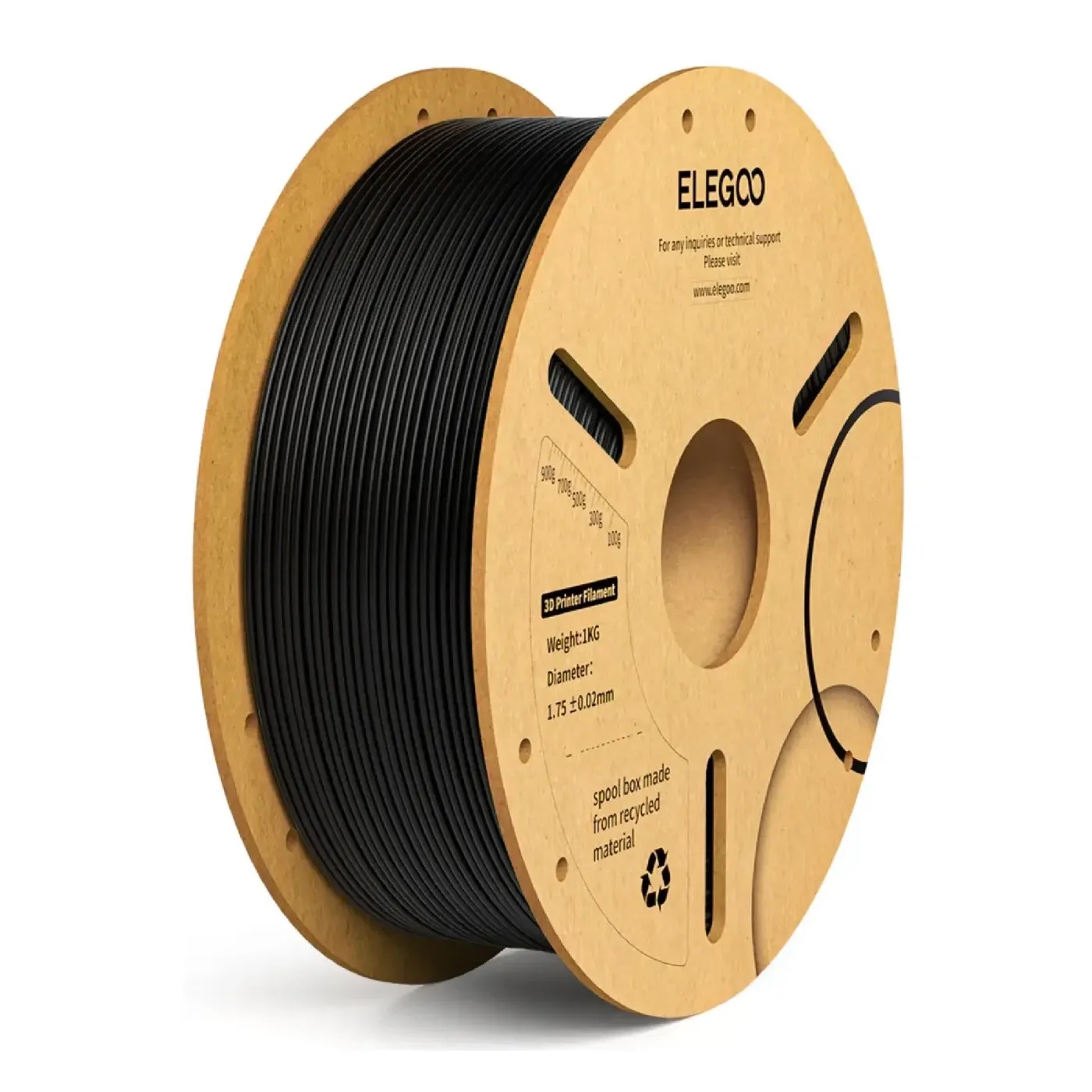 Филамент Elegoo PLA+, 1.75 мм, 1 кг, черный