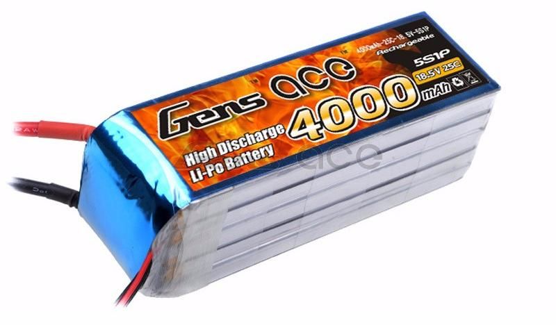 Литиевый аккумулятор Gens Ace 4000mAh 5S (25C)