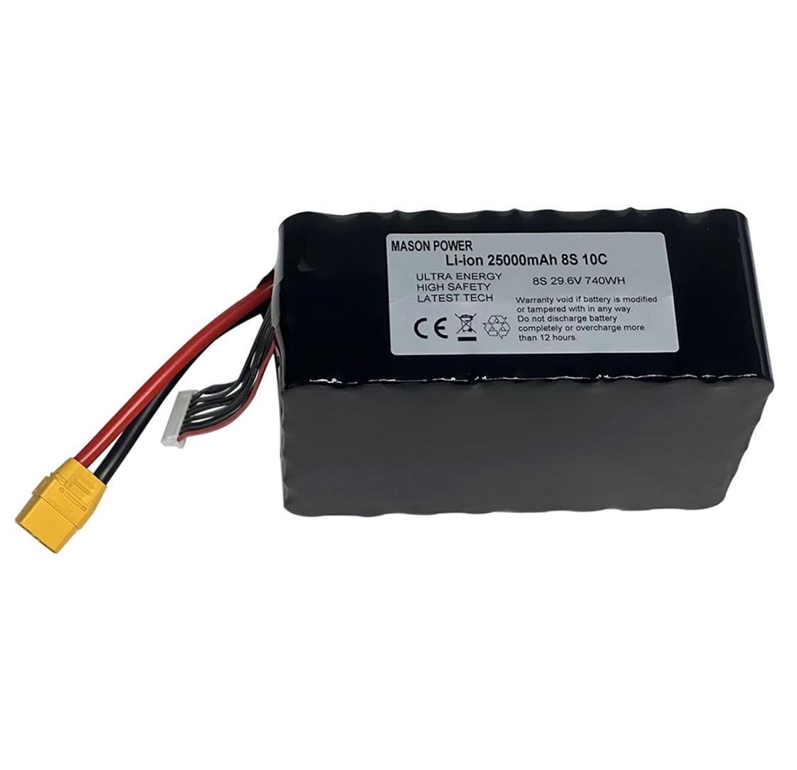 Литиевый аккумулятор Mason 8S5P 29.6V 25000mAh 18C XT90