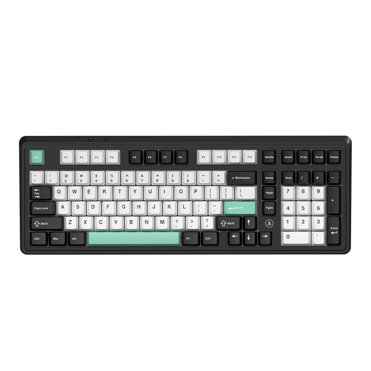 Компьютерная клавиатура AJAZZ AK980 V2 (черно-белая с бирюзовым)