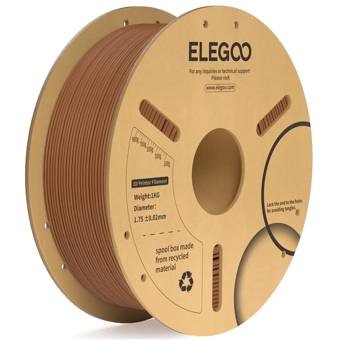 Филамент Elegoo PLA+, 1.75 мм, 1 кг, коричневый