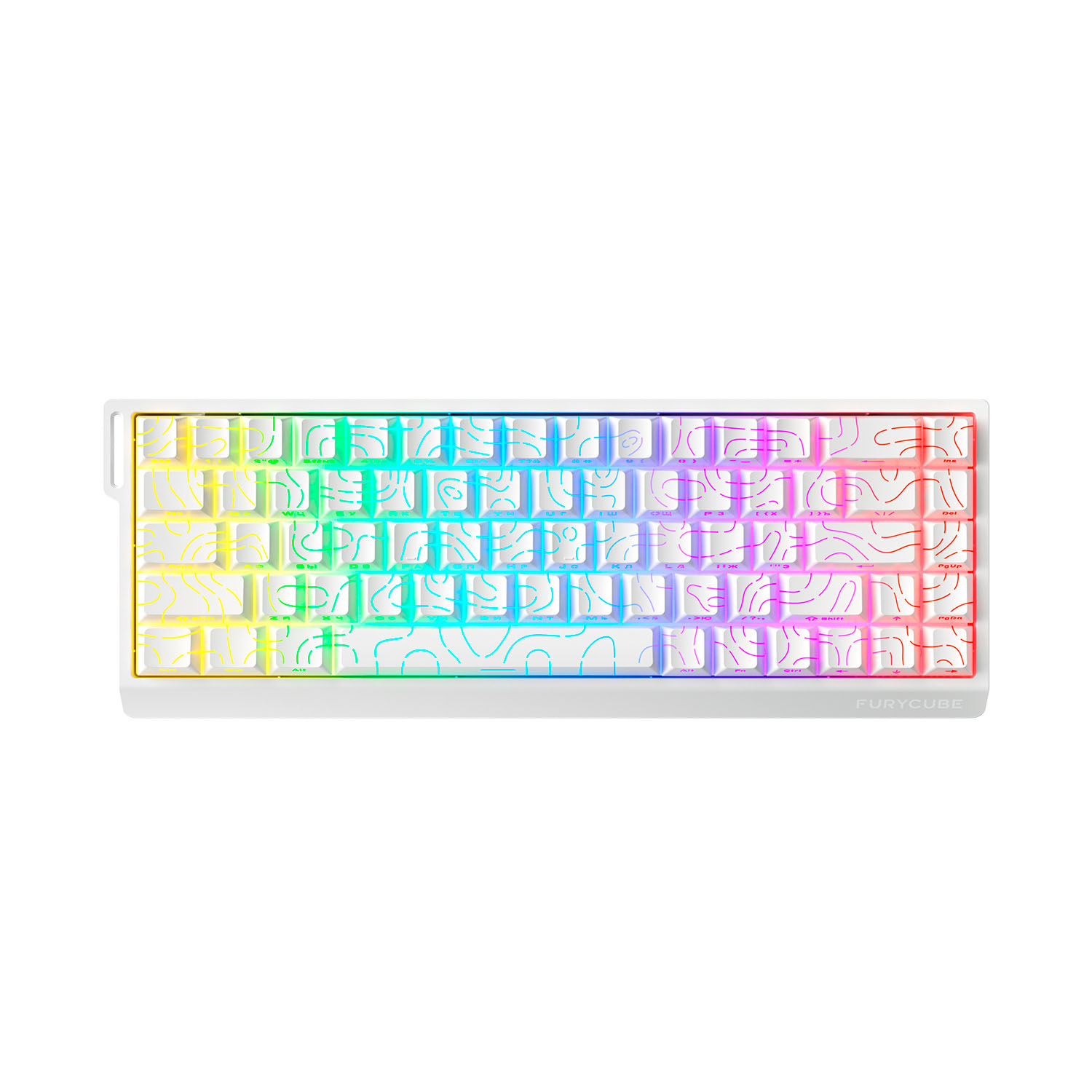 Проводная игровая клавиатура FURYCUBE M68 HE Magnetic Pole Switch (белый)