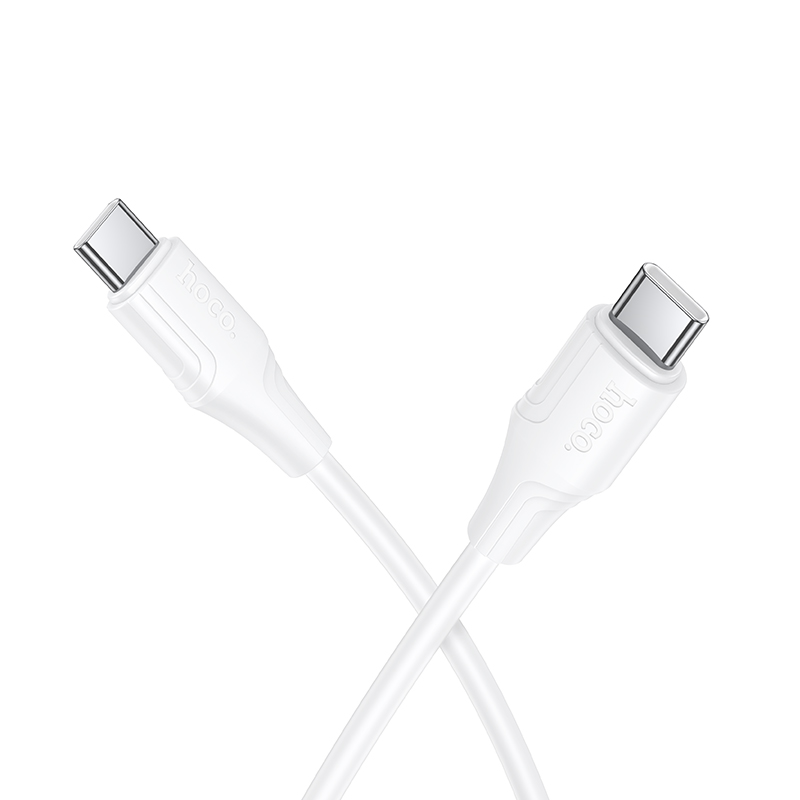 Кабель для зарядки и передачи данных Hoco X124 Bien 60W, силиконовый (USB-C to USB-C, белый)