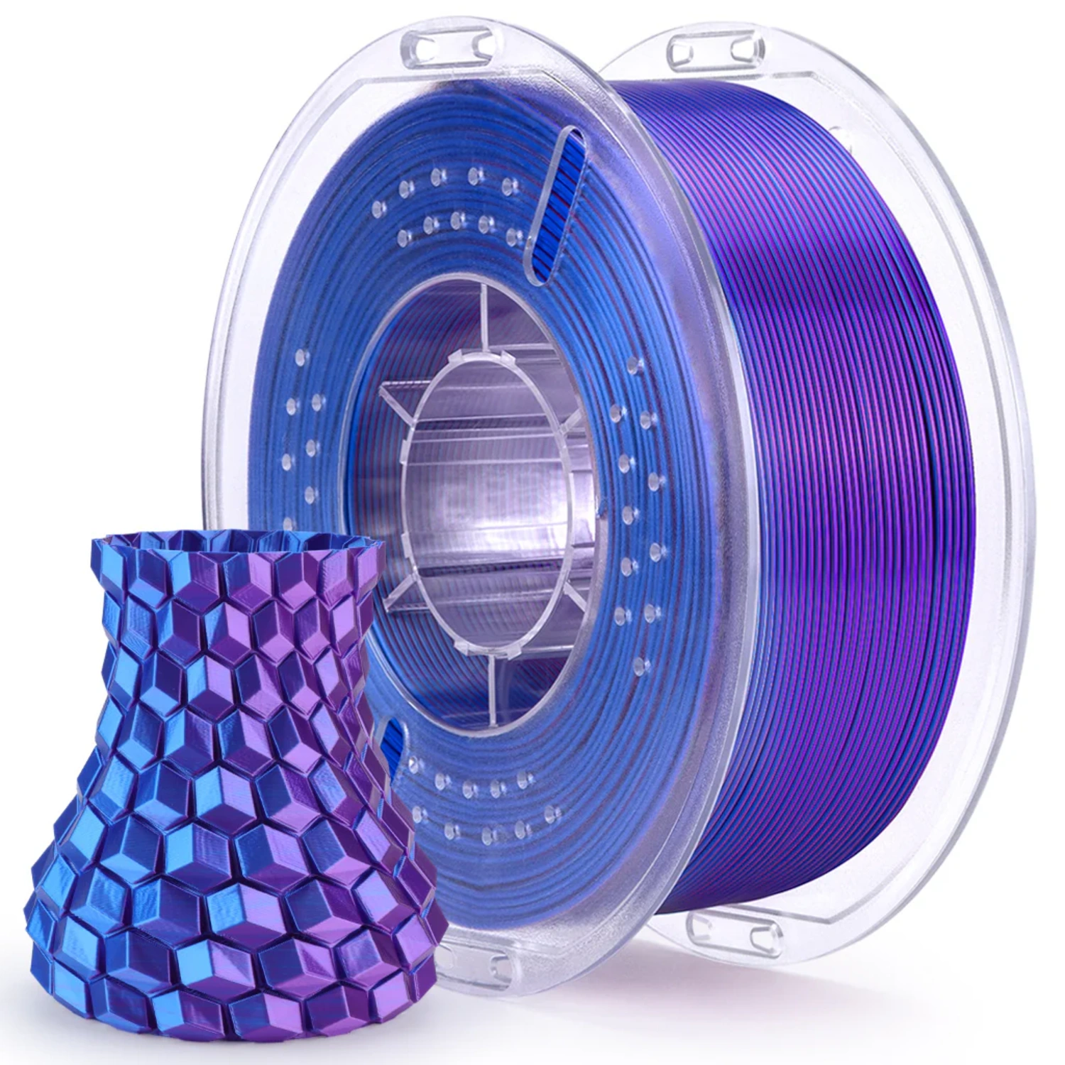 Филамент Elegoo PLA Silk, 1.75 мм, 1 кг, сине-пурпурный