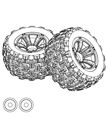 Колесо в сборе для MJX 16208, 16209, 16210 H16