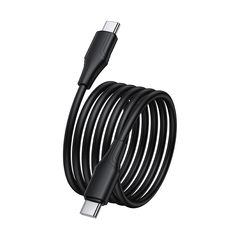 Кабель для зарядки и передачи данных Hoco X124 Bien 60W, силиконовый (USB-C to USB-C, черный)