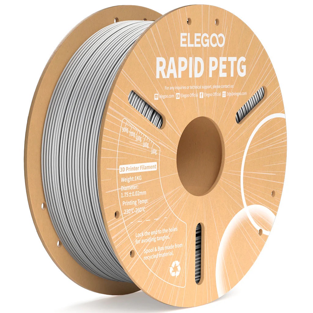 Филамент Elegoo PETG Rapid, 1.75 мм, 1 кг, серый