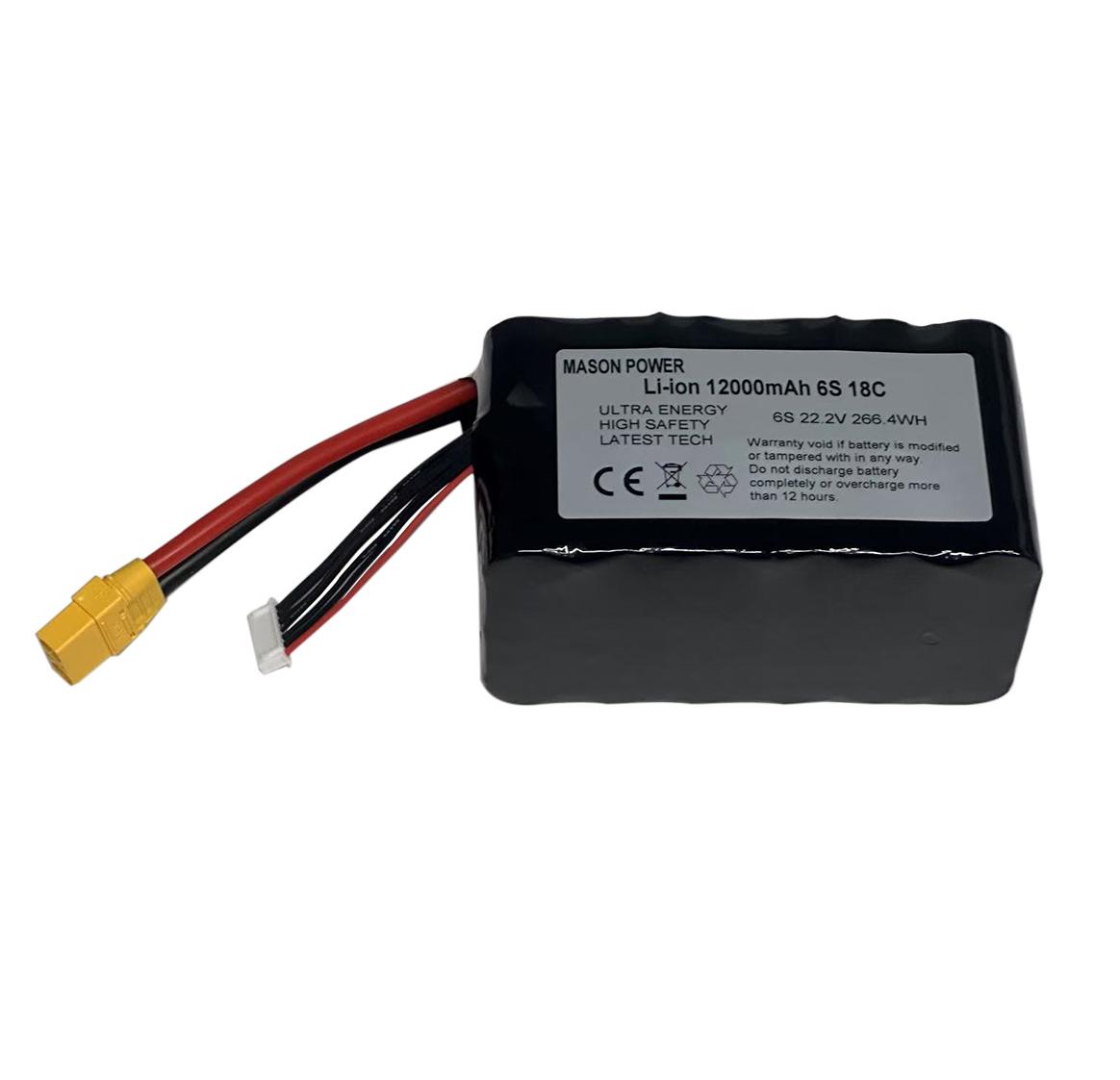 Литиевый аккумулятор Mason 6S3P 22.2V 12000mAh 18C XT90