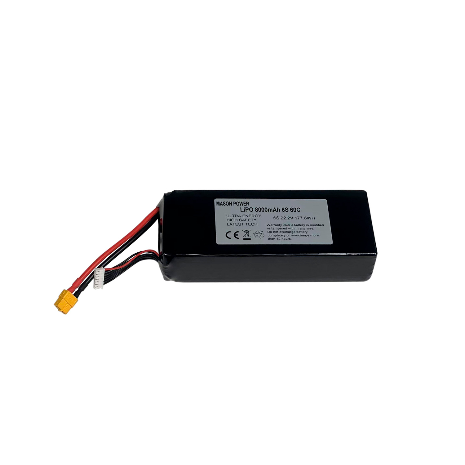 Литиевый аккумулятор Mason 8000mAh 6S (60C) 22.2V XT60