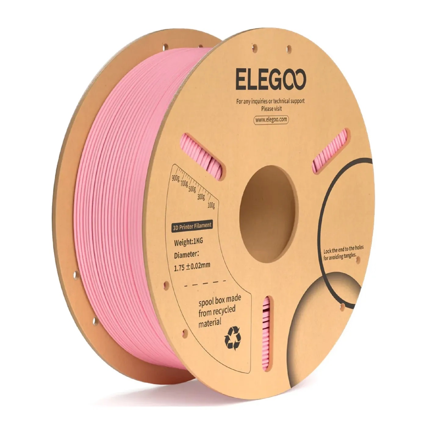 Филамент Elegoo PLA+, 1.75 мм, 1 кг, розовый