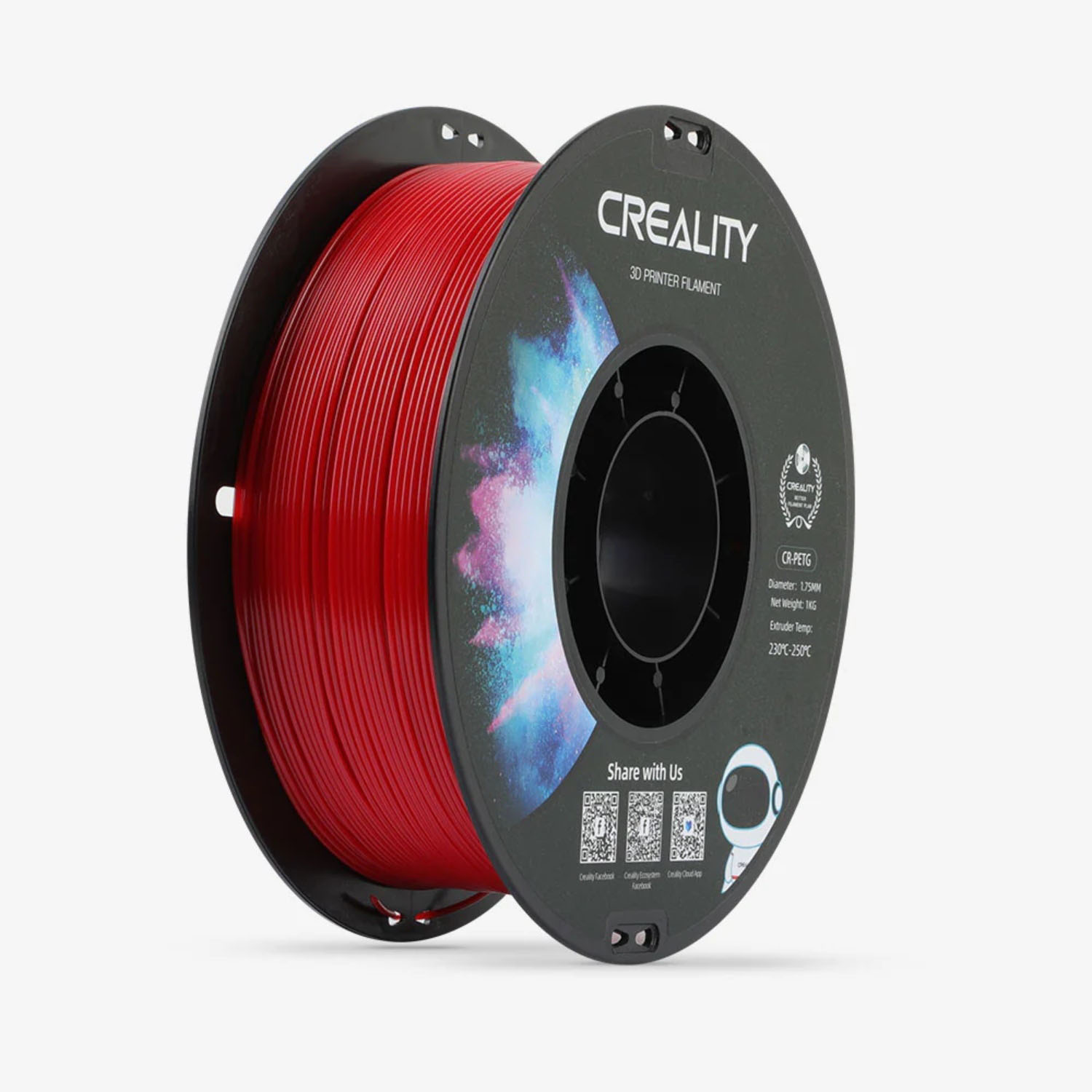Филамент Creality PETG-CR, 1.75 мм, 1 кг, красный