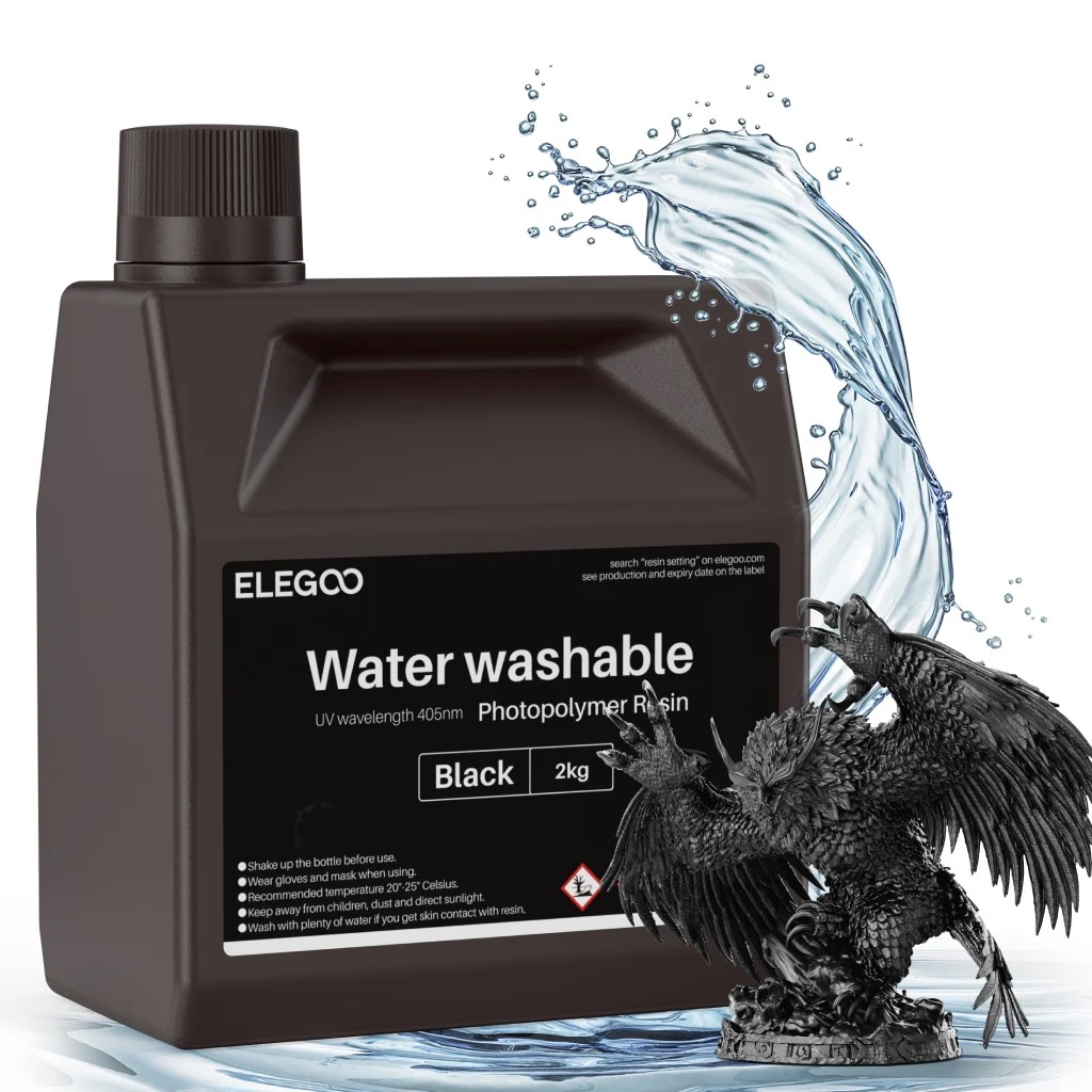 Фотополимерная смола Elegoo Water Washable 2000g (черный)