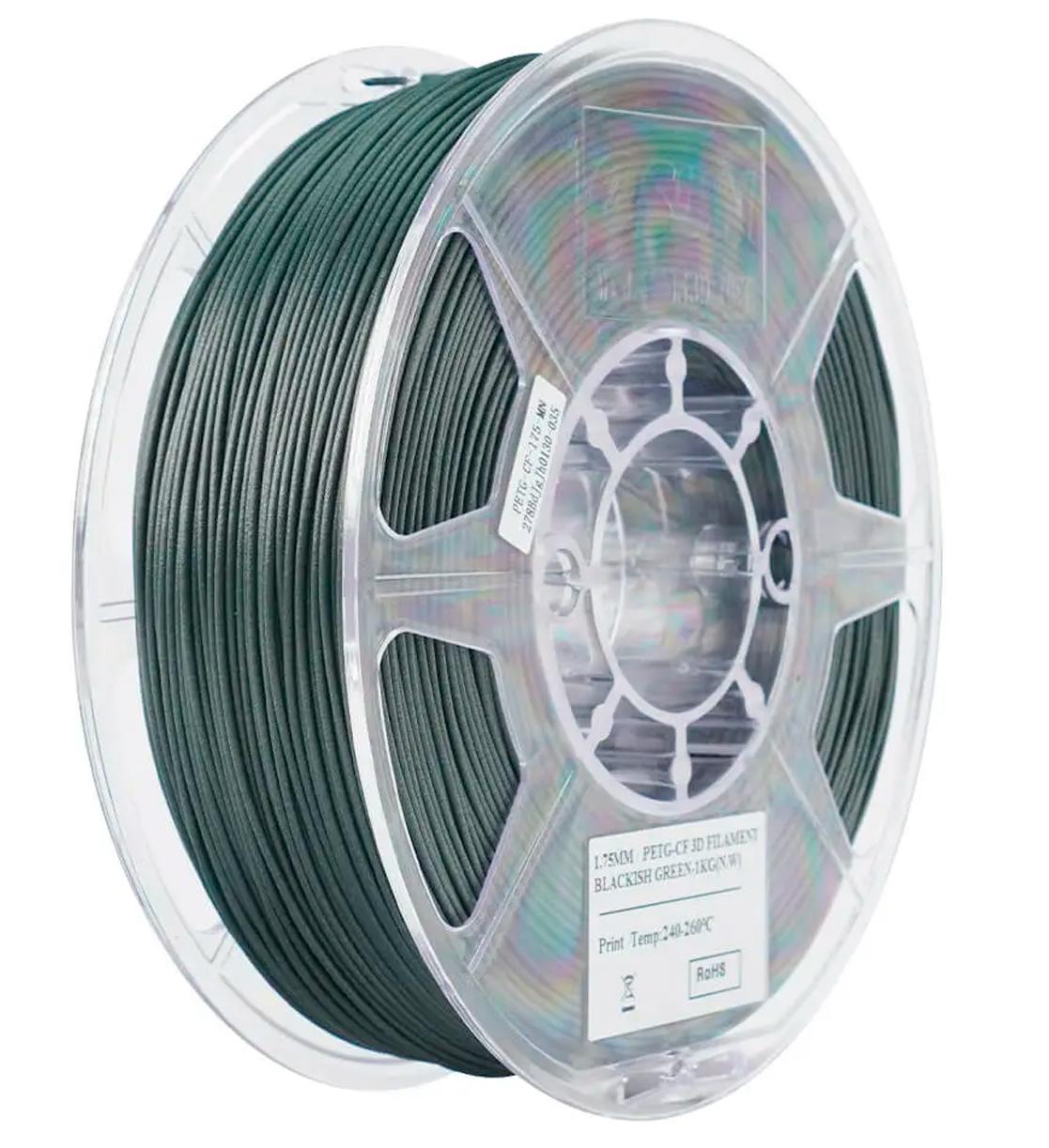 Филамент Esun PETG-CF, 1.75 мм, 1 кг, темно-зеленый