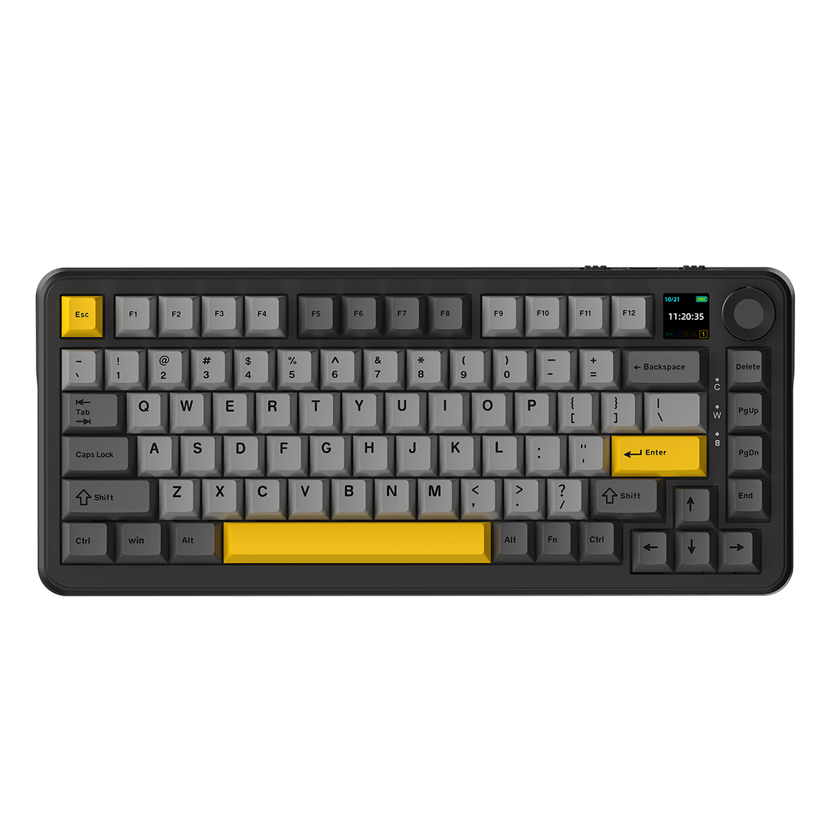 Компьютерная клавиатура AJAZZ AK820 MAX PLUS (черно-серая с желтым)