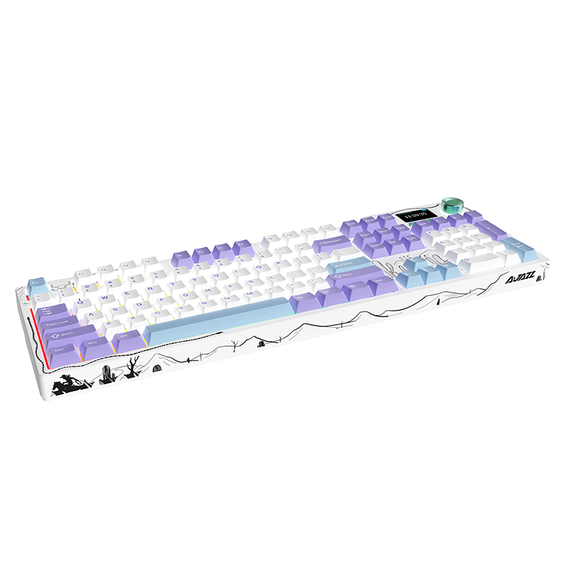 Беспроводная игровая клавиатура AJAZZ AK35I V4 Avocado Switch (фиолетовый/белый/синий)