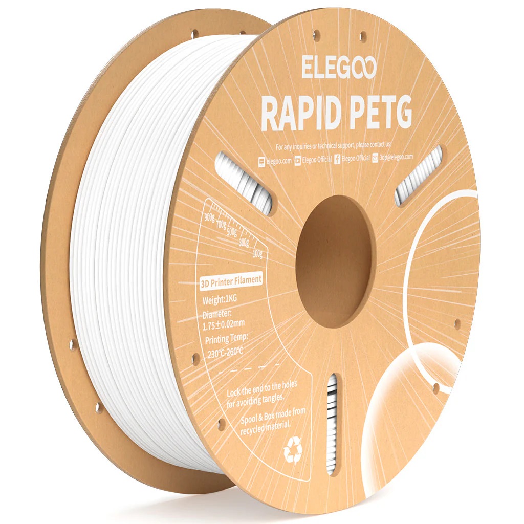 Филамент Elegoo PETG Rapid, 1.75 мм, 1 кг, белый