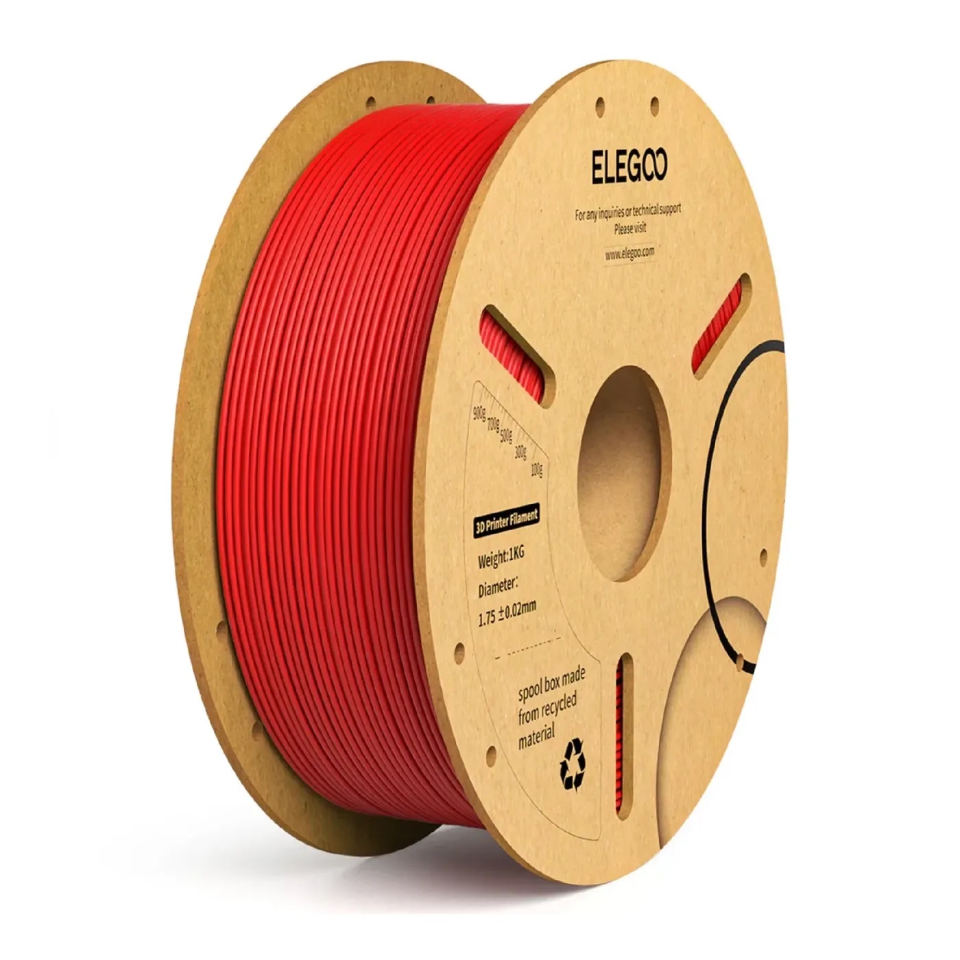 Филамент Elegoo PLA+, 1.75 мм, 1 кг, красный