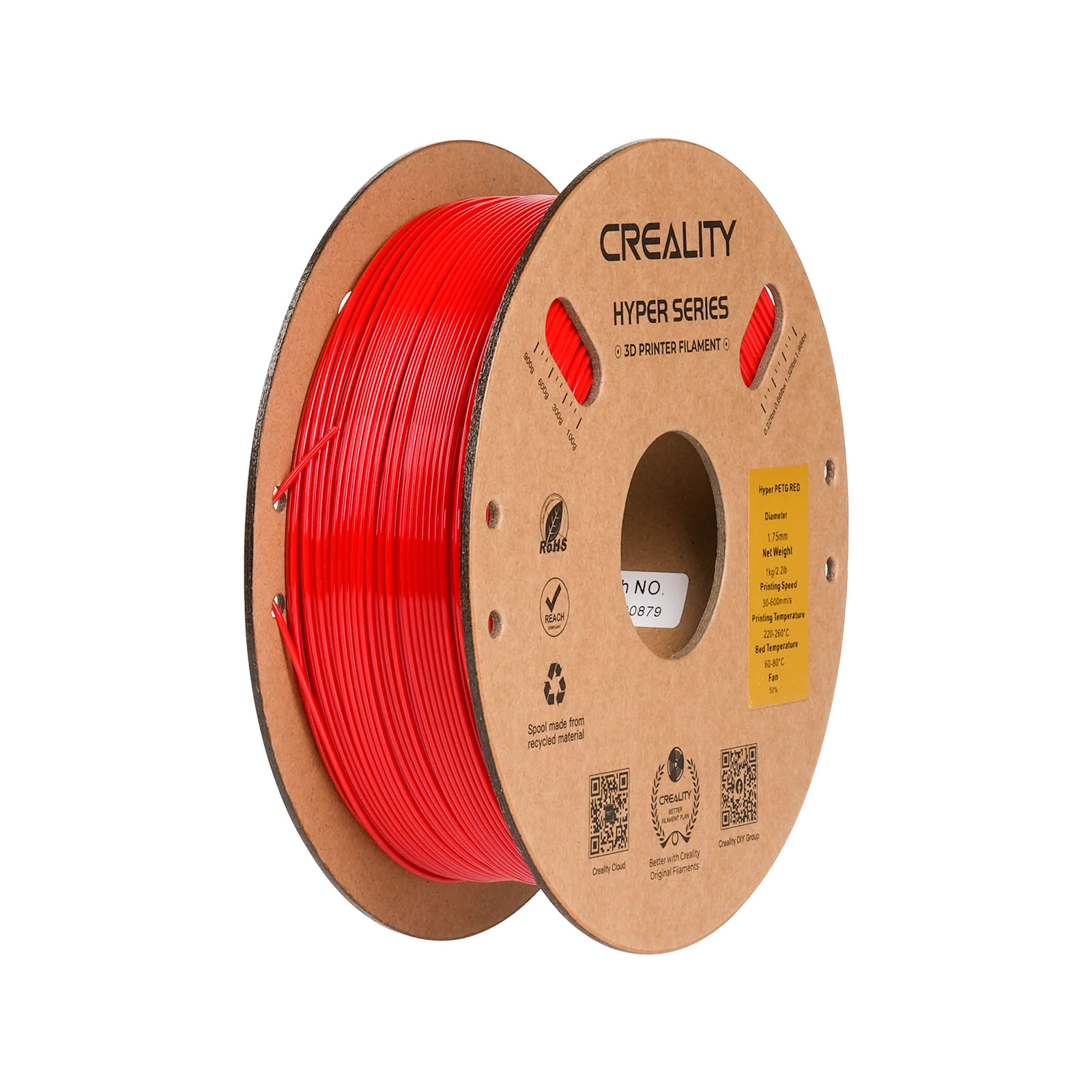 Филамент Creality PETG Hyper, 1.75 мм, 1 кг, красный