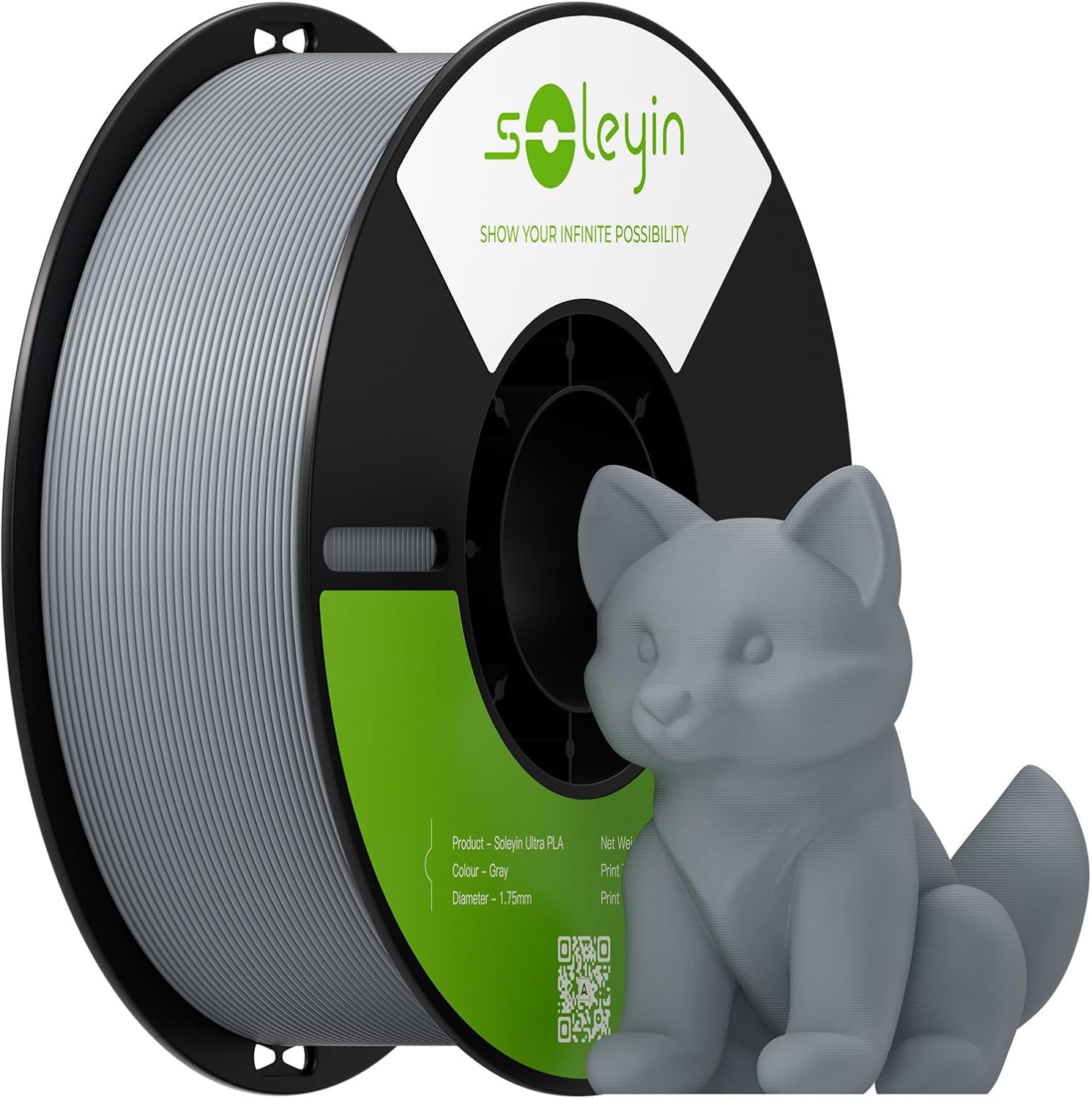 Филамент Creality PLA Soleyin Ultra, 1.75 мм, 2 кг, серый