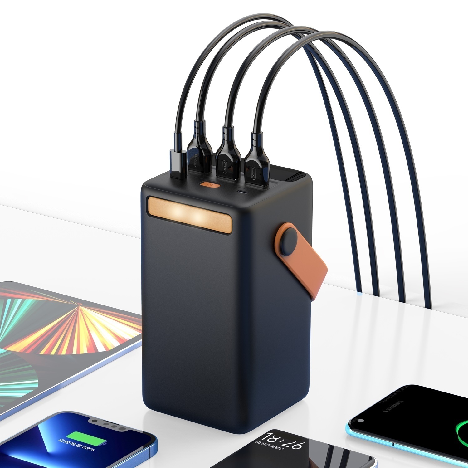 Power Bank QC22.5W/PD20W 50000мАч с аварийным фонарем PR168