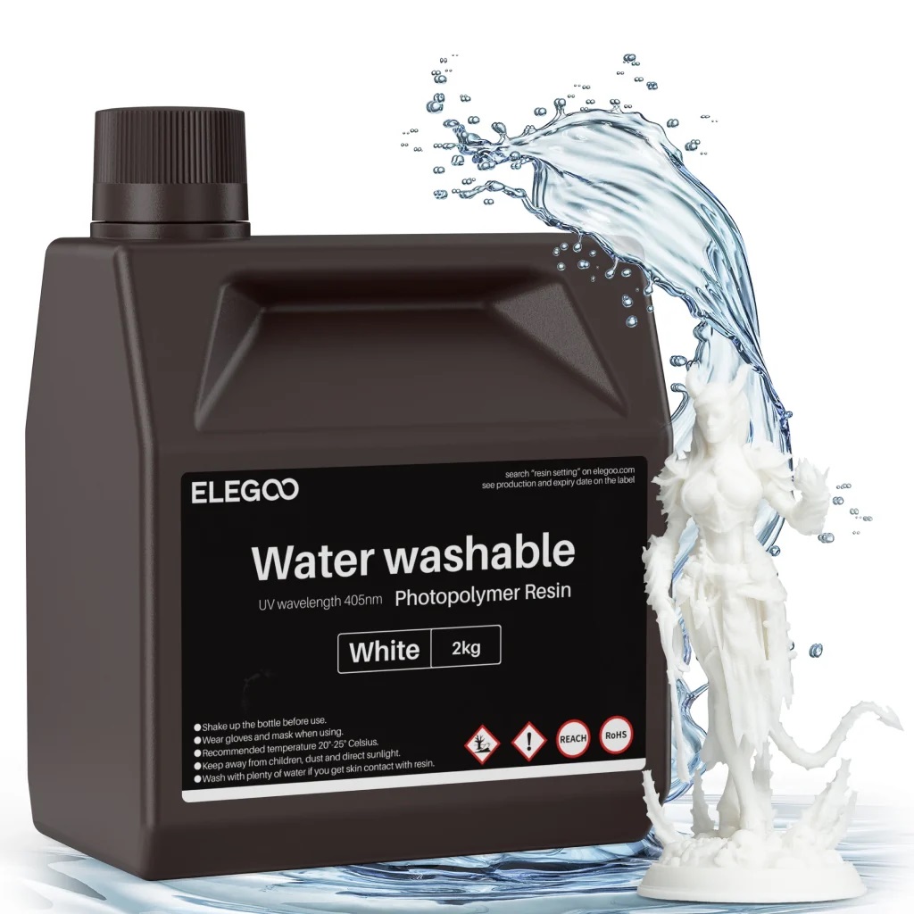 Фотополимерная смола Elegoo Water Washable 2000g (белый)