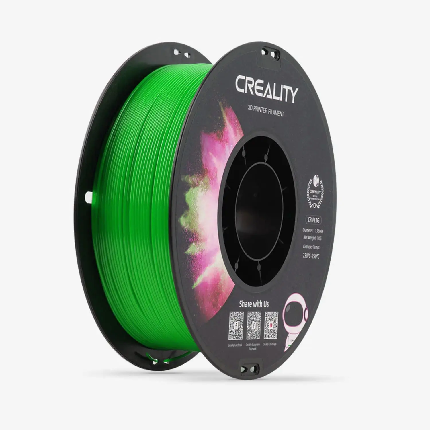 Филамент Creality PETG-CR, 1.75 мм, 1 кг, зеленый
