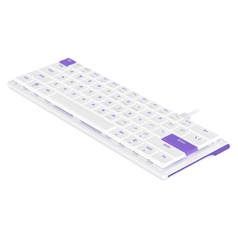 Проводная игровая клавиатура AJAZZ NKL61 Low Profile Switch (белый/фиолетовый)