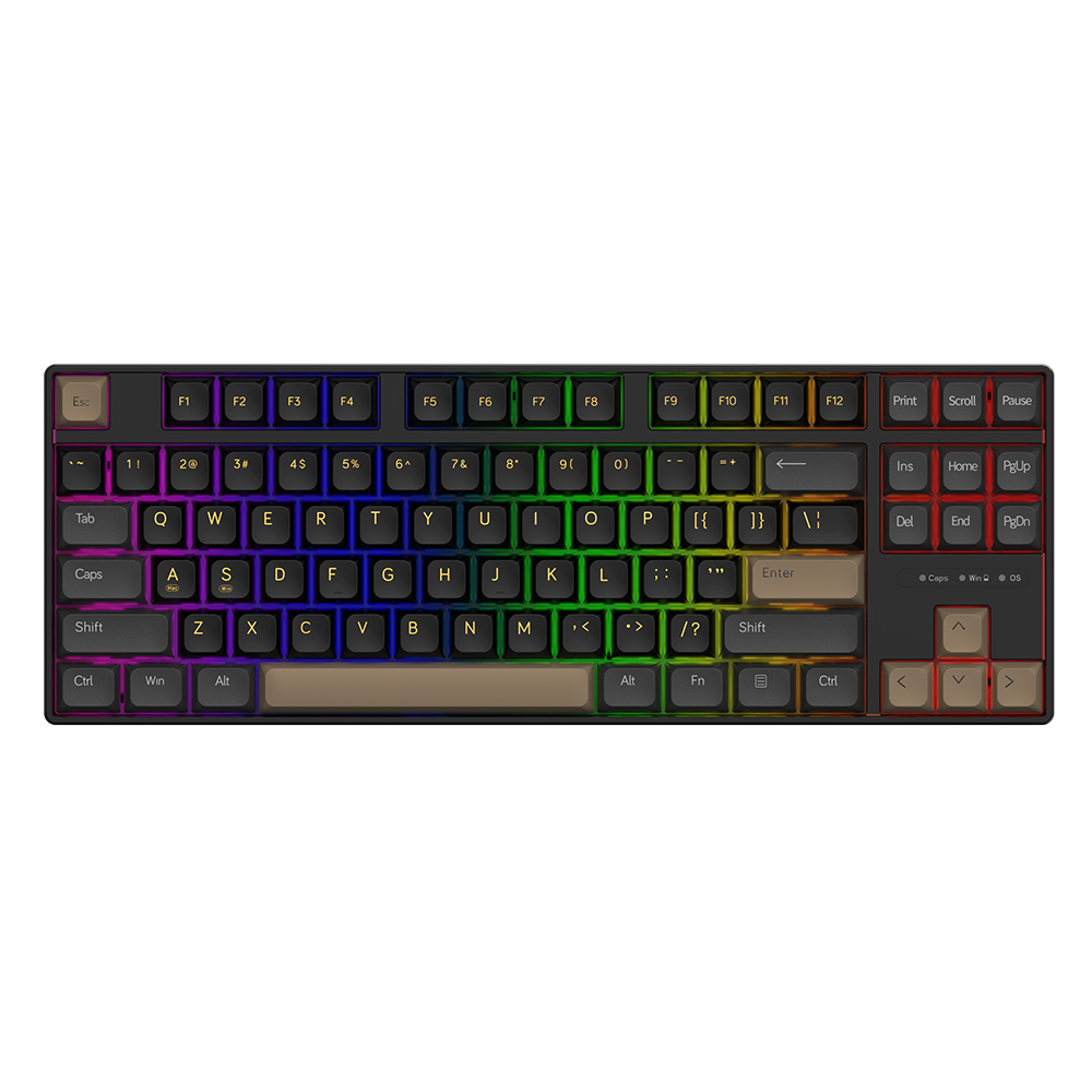 Беспроводная игровая клавиатура AJAZZ AK870 MC Day Dream Switch (серый/черный/желтый)