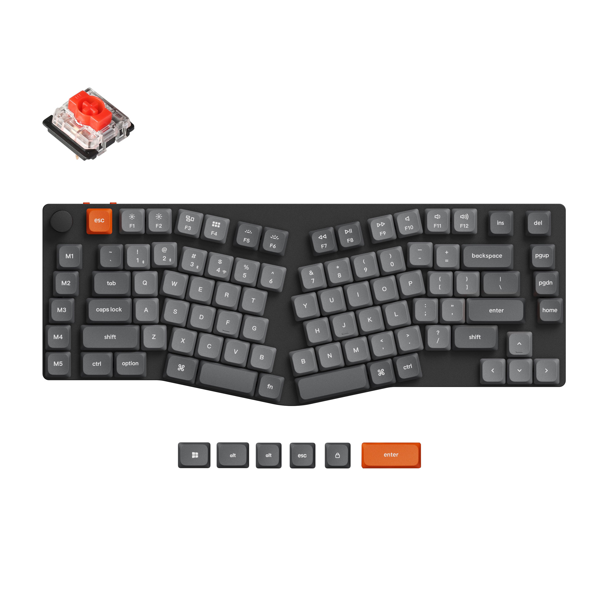 Компьютерная клавиатура Keychron K15 Max RGB Gateron Red Switch (K15M-B1) черная