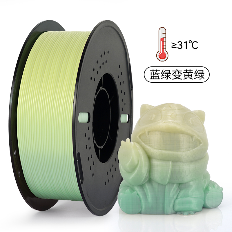 Филамент Kingroon Temperature Changing PLA Blue Green -Yellow Green 1.75mm 1KG