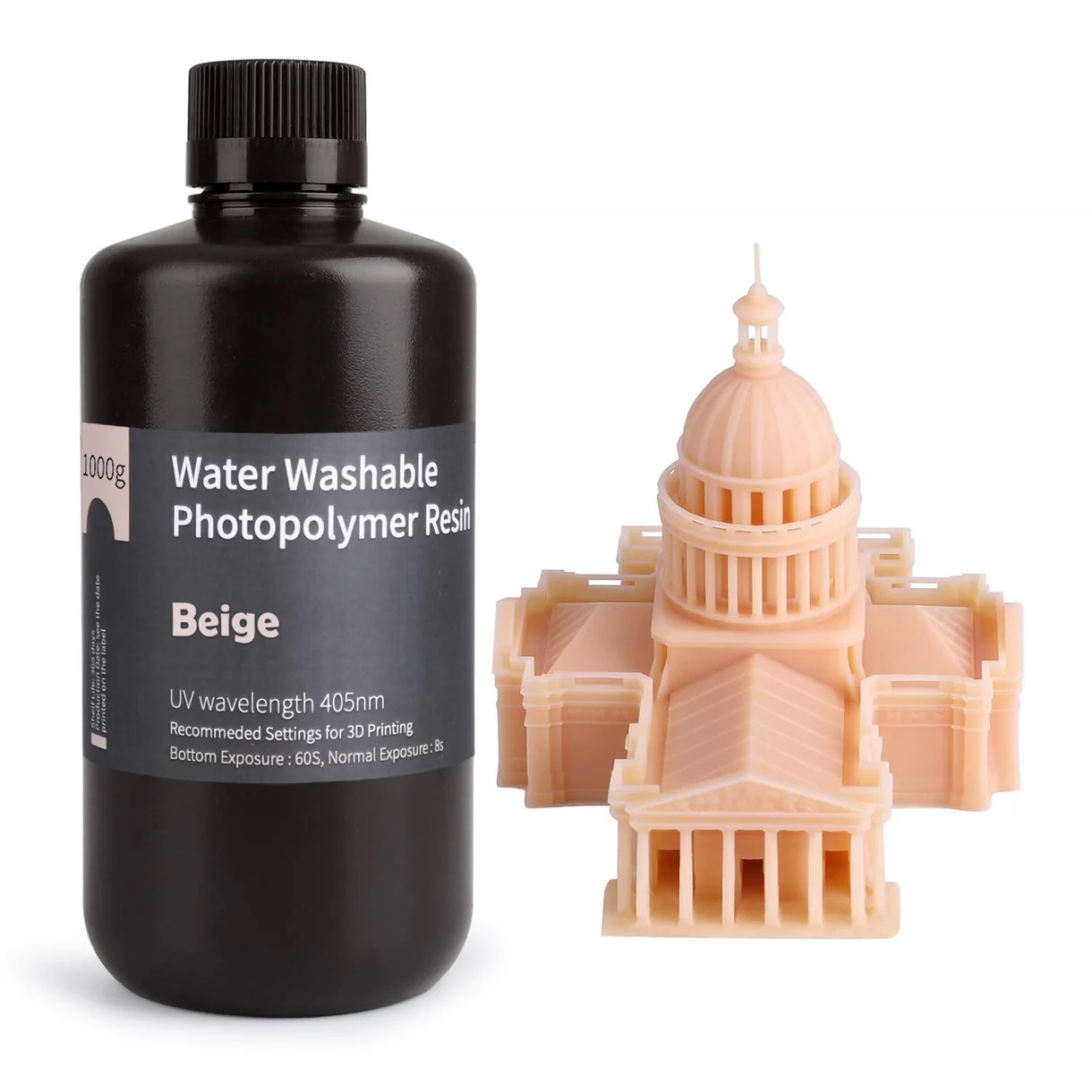 Фотополимерная смола Elegoo Water Washable 1000g (бежевый)