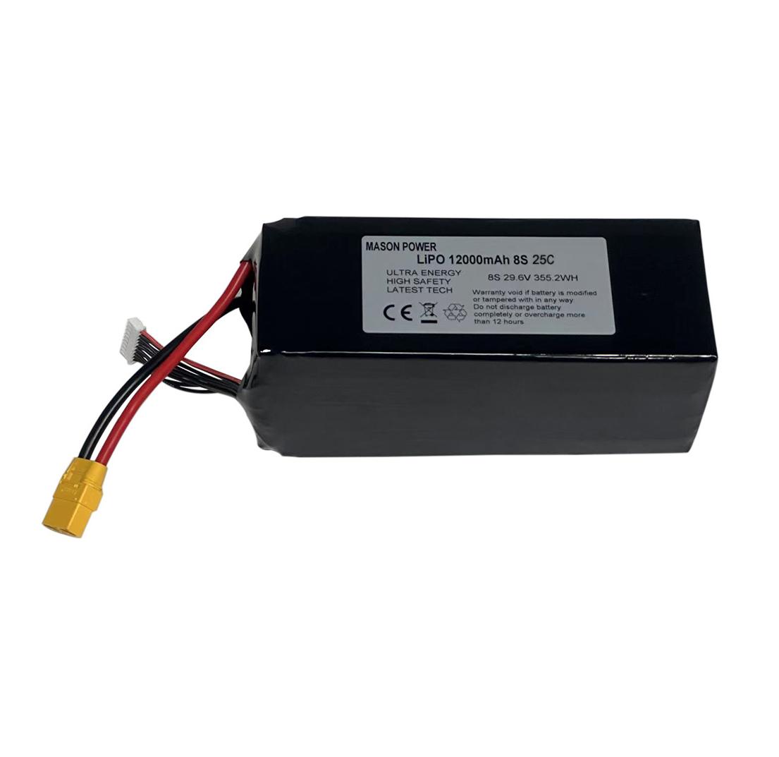 Литиевый аккумулятор Mason 8S1P 29.6V 12000mAh 25C XT90