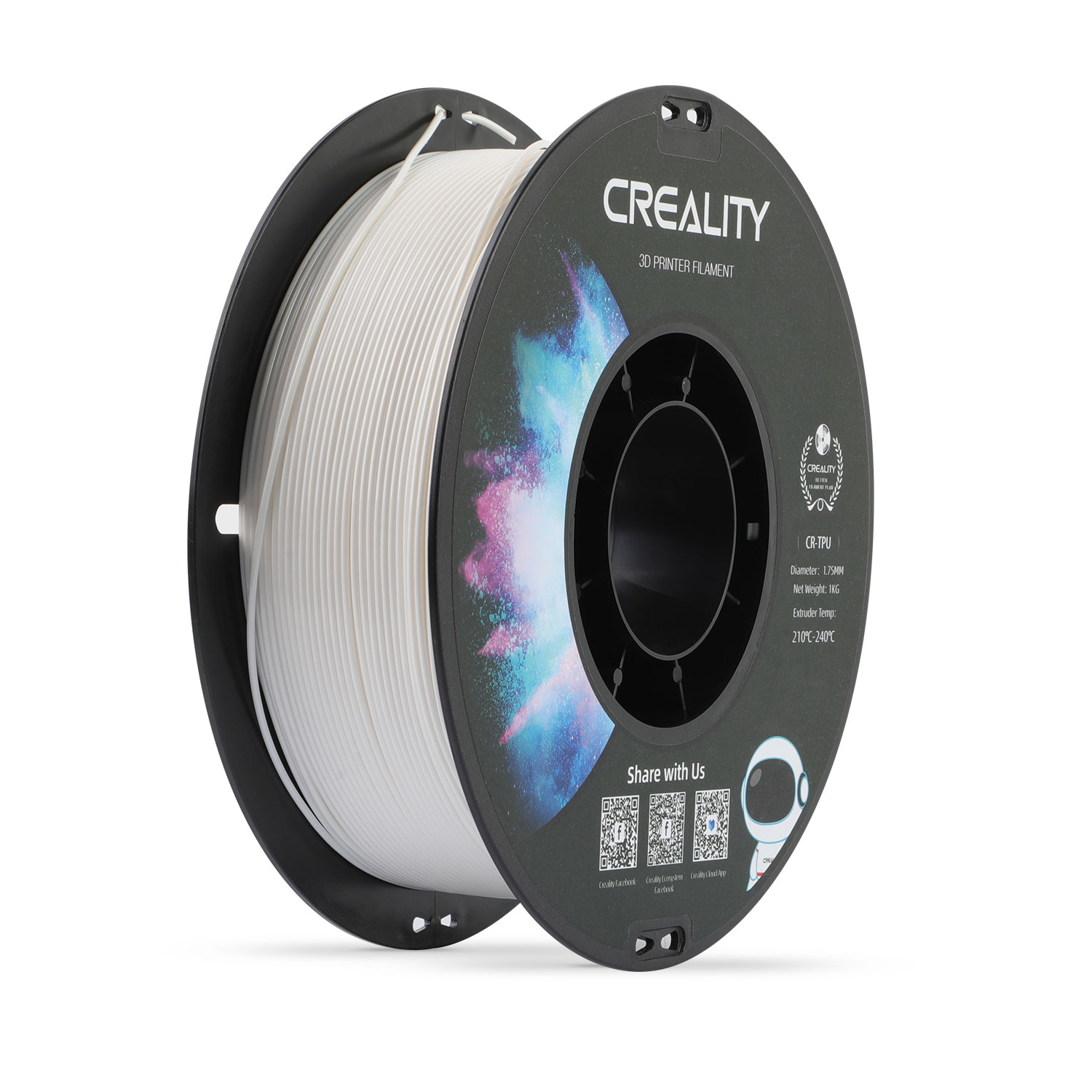 Филамент Creality TPU, 1.75 мм, 1 кг, белый