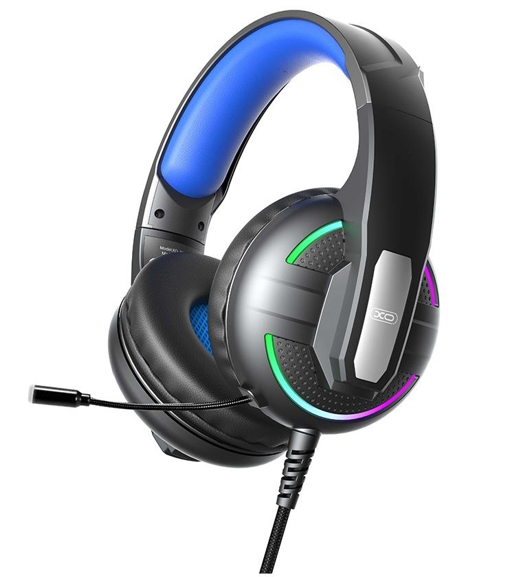 Игровые наушники с RGB-подсветкой и микрофоном USB+3,5 GE-09