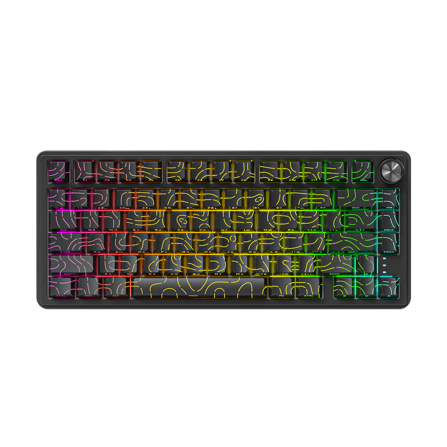 Беспроводная игровая клавиатура CYBERLYNX RX75 PRO Flow Purple Switch (черный)