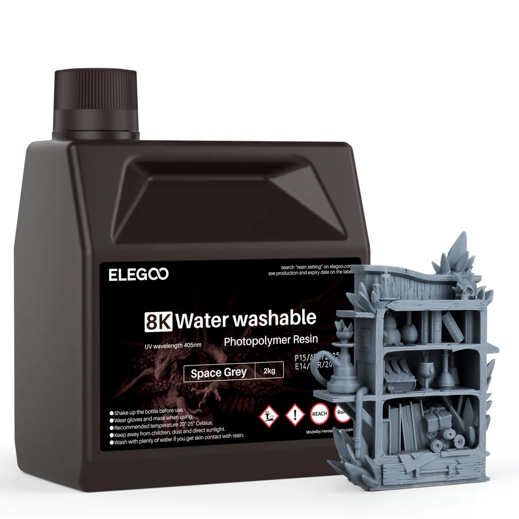 Фотополимерная смола Elegoo water washable 8K 2000g (серый)