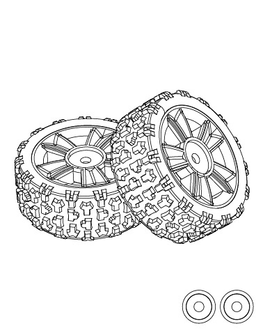 Колесо в сборе для MJX 14301 14302 (2шт.) 1415B1