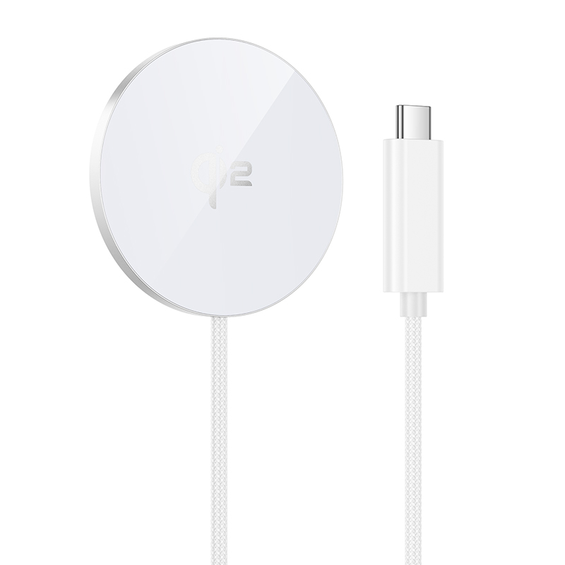 Беспроводное магнитное зарядное устройство Hoco CW63 Fast Qi2 (белое)