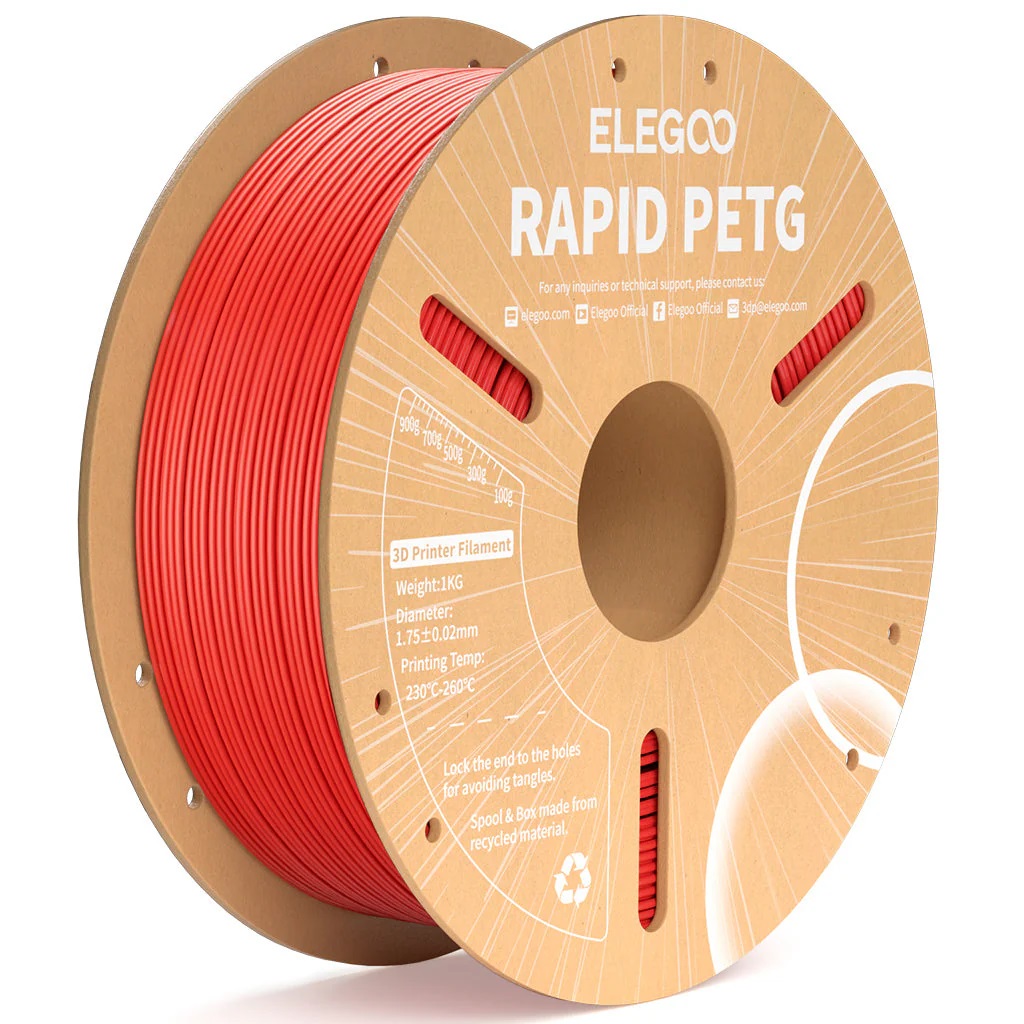 Филамент Elegoo PETG Rapid, 1.75 мм, 1 кг, красный