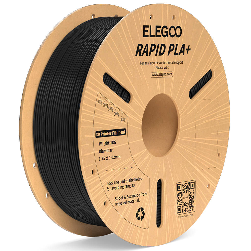Филамент Elegoo PLA+ Rapid, 1.75 мм, 1 кг, черный