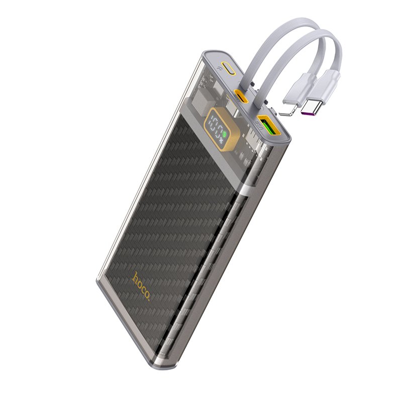 Внешний аккумулятор Hoco J104 Discovery edition 22.5W с кабелем (10000mAh, серый)
