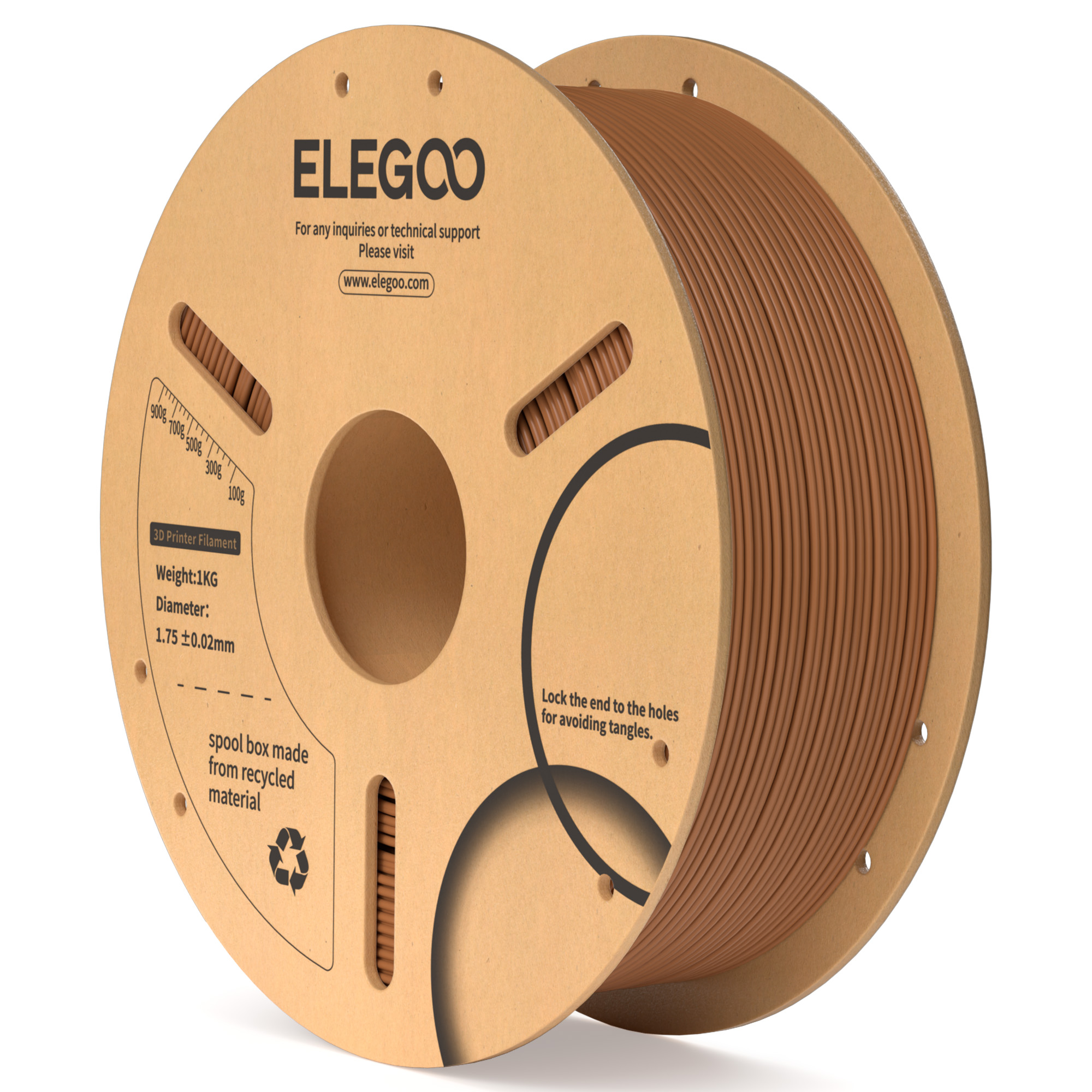 Филамент Elegoo PLA, 1.75 мм, 1 кг, коричневый