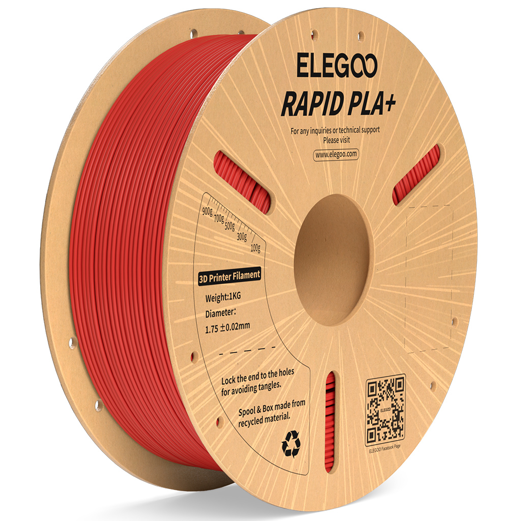 Филамент Elegoo PLA+ Rapid, 1.75 мм, 1 кг, красный