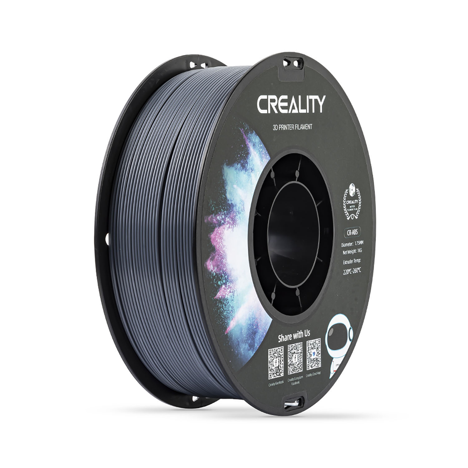 Филамент Creality ABS-CR, 1.75 мм, 1 кг, серый