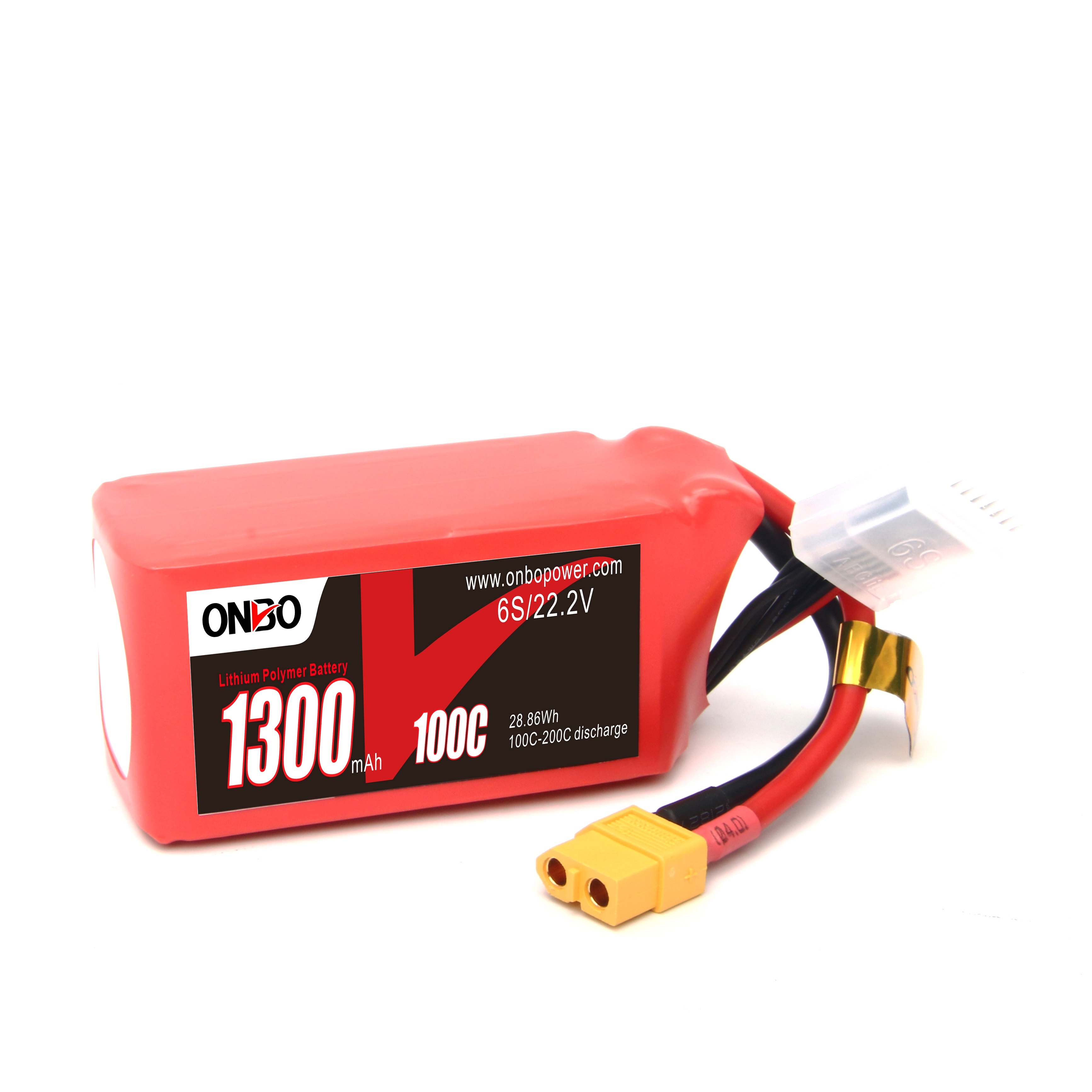 Литиевый аккумулятор Onbo 1300 mAh 6SHT (100C)