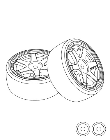 Колесо в сборе для дрифта MJX 14301 14302 14303 (2шт.)