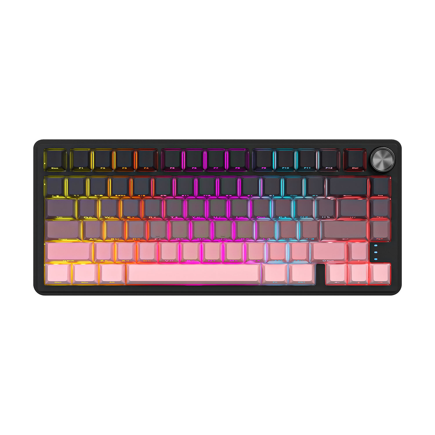 Беспроводная игровая клавиатура CYBERLYNX RX75 PRO Panda Silent Switch (градиент/розовый)