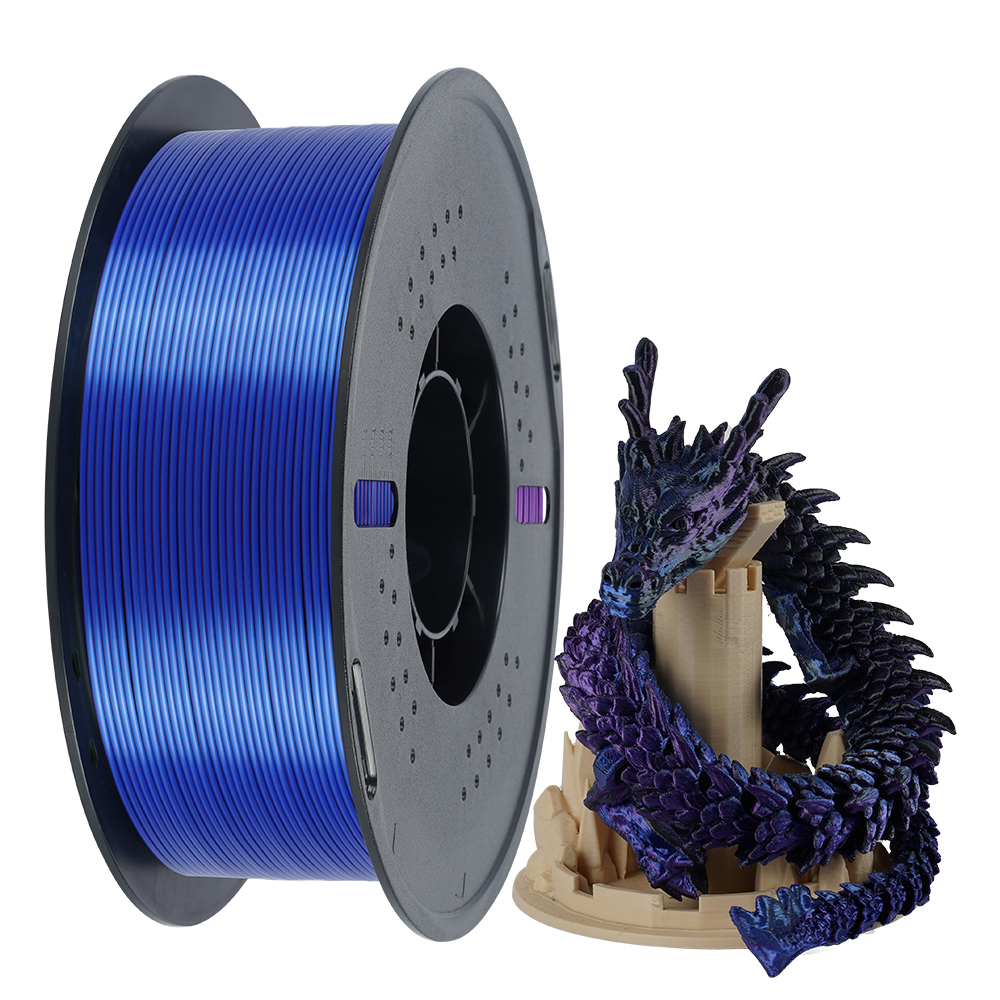 Филамент Kingroon PLA Tri-Silk Black-Blue-Purple 1.75mm 1KG