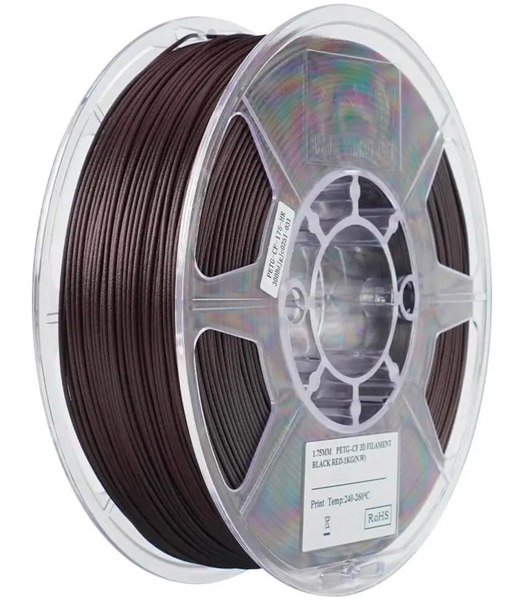 Филамент Esun PETG-CF, 1.75 мм, 1 кг, темно-красный
