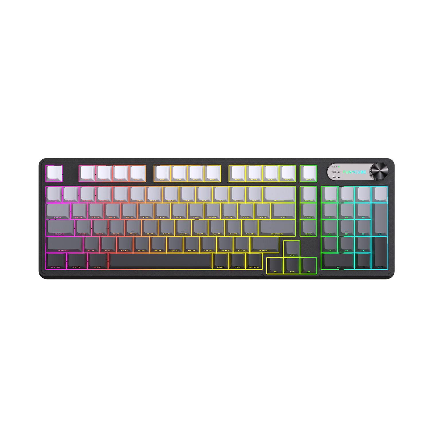 Проводная игровая клавиатура FURYCUBE IP98 (градиент/серый)